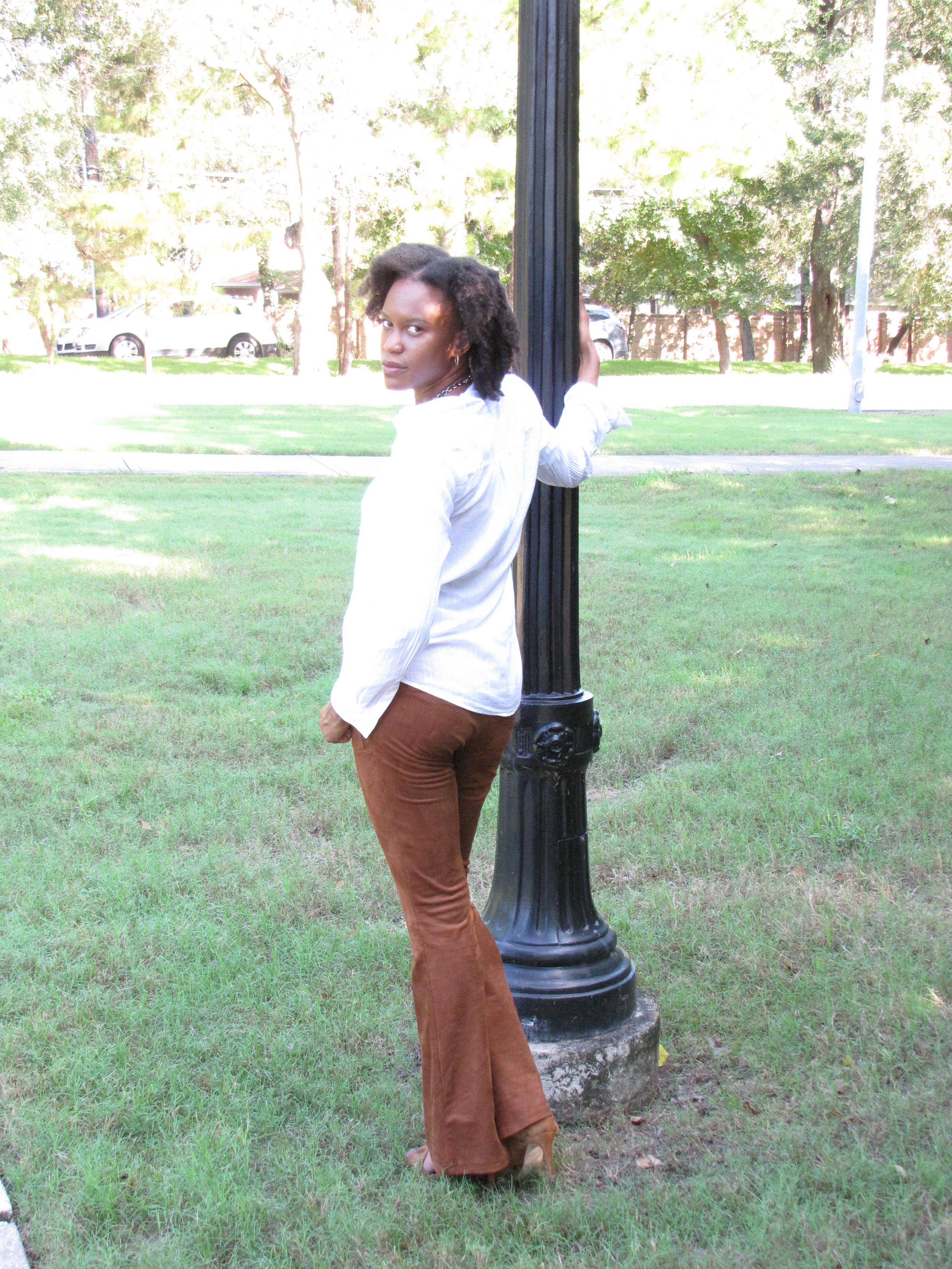 old navy white button down and forever 21 flares